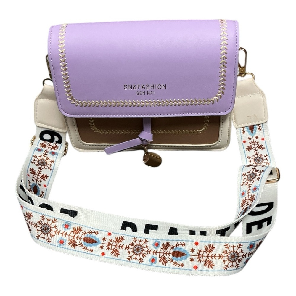 SN & FASHION - NEW - Women's Purple and Cream Crossbody Bag